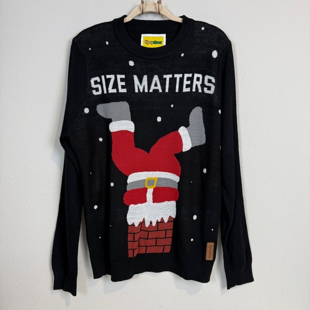 Tipsy Elves Black Christmas Sweater Size Matters M